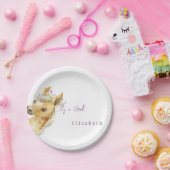 ラベンダーワイルドフラワーポニー女の子ベビーシャワー ペーパープレート (パーティー)