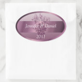 ラベンダーワパーソナライズされたインラベル 楕円形シール (バッグ)