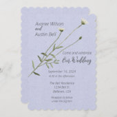 ラベンダーワン独身のデイジー 招待状 (正面/裏面)