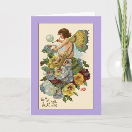 ラベンダーヴィンテージバレンタインカード シーズンカード (正面)