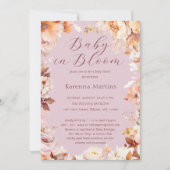 ラベンダーヴィンテージフローラ秋ベビーにおける開花シャワー 招待状 (正面)