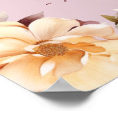 ラベンダーヴィンテージフローラ秋ベビーシャワーウェルカム ポスター (角)