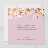 ラベンダーヴィンテージフローラ秋ベビーシャワー サンキューカード (裏面)