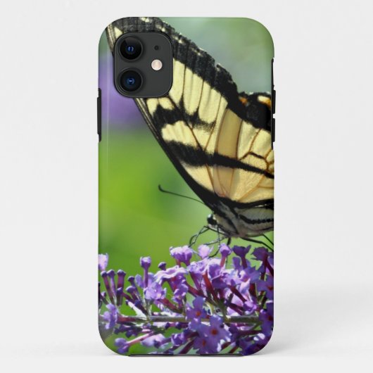 ラベンダー上の黄色と黒の蝶 Case-Mate iPhoneケース (裏面)