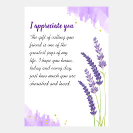 ラベンダー付きのカードテンプレートに感謝します