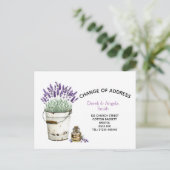 ラベンダー住所の変更、新しい住所 案内ポストカード (スタンド正面)