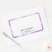 ラベンダー作家ブックプレートとカスタマイズ可能文字 長方形シール (封筒)