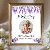 ラベンダー写真葬儀記念サイン ポスター