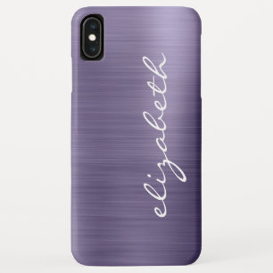 ラベンダー刷毛金属のカスタムスクリプト iPhone XS MAXケース