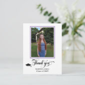 ラベンダー卒業ありがとう写真はがき ポストカード (スタンド正面)