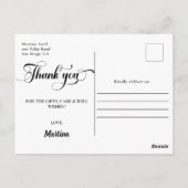 ラベンダー卒業ありがとう写真はがき ポストカード (裏面)