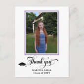 ラベンダー卒業ありがとう写真はがき ポストカード (正面)