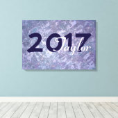 ラベンダー卒業 |シックパープル薄紫（ばちゃばちゃ）跳ねる キャンバスプリント (インサイチュ (ウッドフロア))