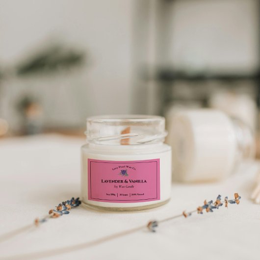 ラベンダー及びバニラレーベルシール 長方形シール