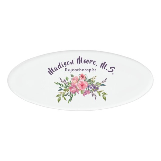 ラベンダー及びピンクフローラブーケ 名札 (正面)