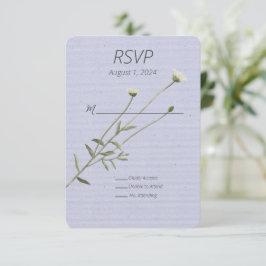 ラベンダー及び一独身のデイジー応答カード 出欠カード