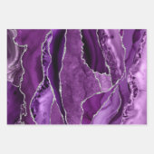 ラベンダー及び紫色のアガート包装紙シート ラッピングペーパーシート (正面3)