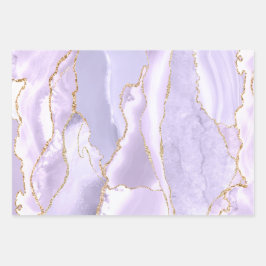 ラベンダー及び紫色のアガート包装紙シート ラッピングペーパーシート