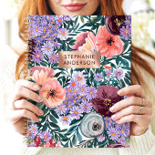 ラベンダー及び赤面ワイルドフラワー名前をカスタムする プランナー手帳