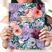 ラベンダー及び赤面ワイルドフラワー名前をカスタムする プランナー手帳