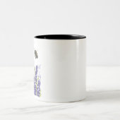 ラベンダー及び(昆虫)マルハナバチ水彩自然 ツートーンマグカップ (中央)