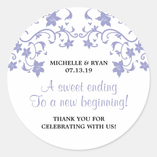 ラベンダー夏の花 – 愛は甘い ラウンドシール (正面)