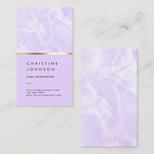 ラベンダー大理石の名刺 名刺 (正面/裏面)
