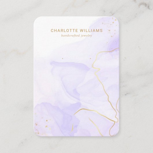 ラベンダー大理石カスタムジュエリーホルダーカード 名刺 (正面)