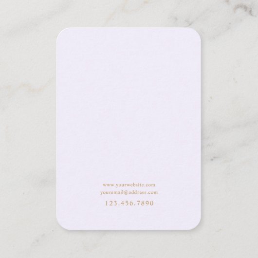 ラベンダー大理石カスタムジュエリーホルダーカード 名刺 (裏面)