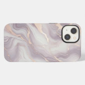 ラベンダー大理石iPhone 13ケースと銀静脈 iPhoneケース (裏面横)