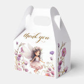 ラベンダー妖精のワイルドフラワーのピクシー誕生日 フェイバーボックス (正面サイド)