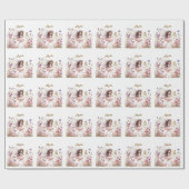 ラベンダー妖精のワイルドフラワーのピクシー誕生日 ラッピングペーパー (フラット)