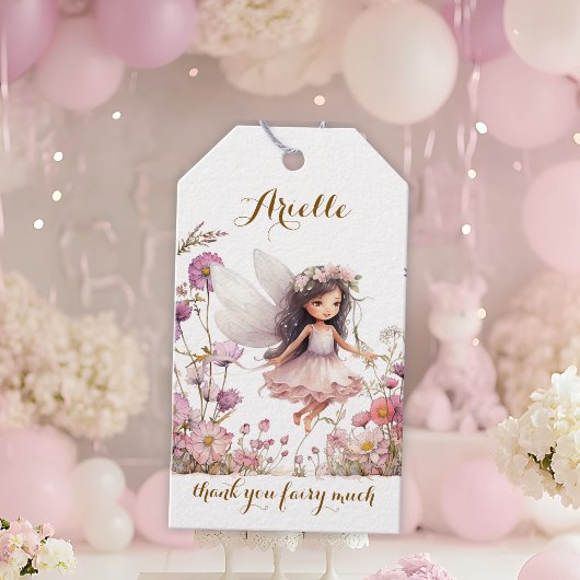 ラベンダー妖精の野の花 誕生日お礼 ギフトタグ