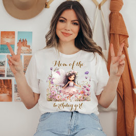 ラベンダー妖精の野の花 誕生日娘のお母さん Tシャツ