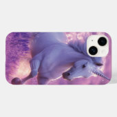 ラベンダー威厳のあるを通して白いユニコーンがギャロピング Case-Mate iPhoneケース (裏面 (横))
