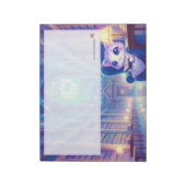 ラベンダー子猫図書館 ノートパッド (回転)