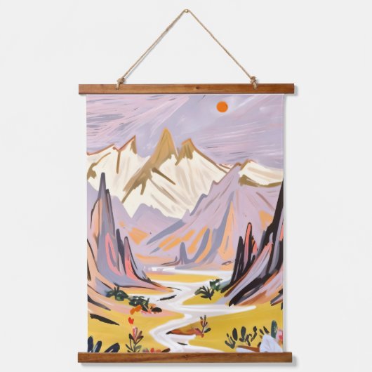 ラベンダー山脈 吊り下げ型タペストリー (正面)