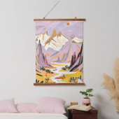 ラベンダー山脈 吊り下げ型タペストリー (寝室)