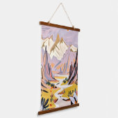 ラベンダー山脈 吊り下げ型タペストリー (傾斜あり)