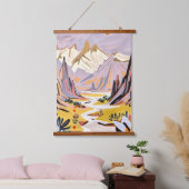 ラベンダー山脈 吊り下げ型タペストリー (寝室)