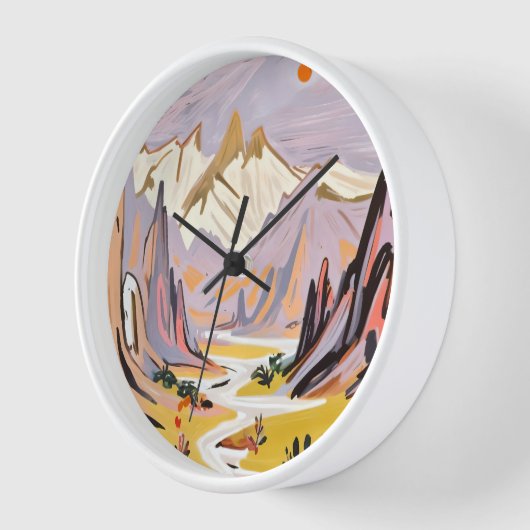 ラベンダー山脈 壁時計 (傾斜)