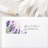 ラベンダー差出人住所ラベル素朴パープルパステル ラベル (インサイチュ)