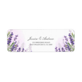 ラベンダー差出人住所ラベル素朴パープルパステル ラベル