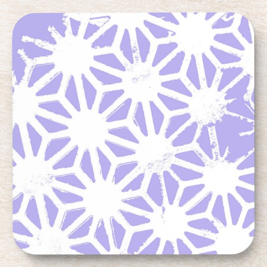 ラベンダー幾何学的パターン コースター (正面)