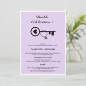 ラベンダー引っ越し祝いパーティー及び婚約パーティ 招待状 (スタンド正面)