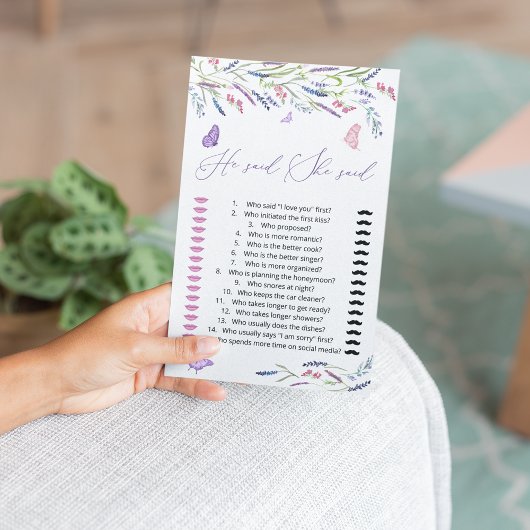 ラベンダー彼は、彼女は誰がゲームを言ったと推測すると言った