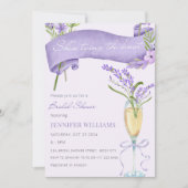 ラベンダー彼女は結び目ブライダルシャワー 招待状 (正面)