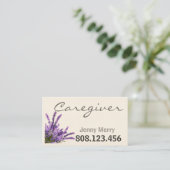 ラベンダー心地よい：介護者の名刺 名刺 (スタンド正面)