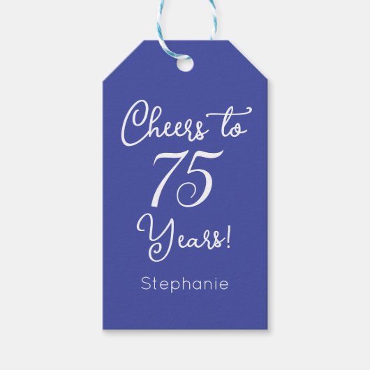 ラベンダー応援75年75誕生日 ギフトタグ (正面)