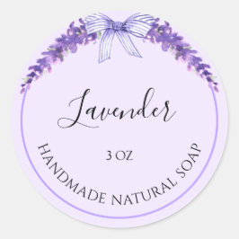ラベンダー手作り石鹸シール ラウンドシール